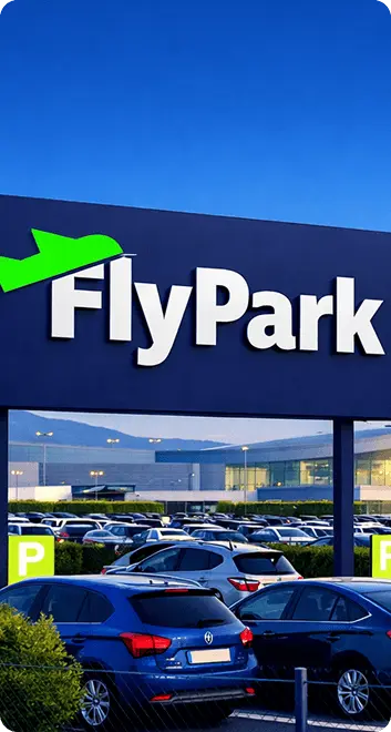 Снимка на логото на FlyPark около летище София